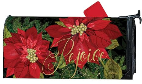 Studio M Die originale magnetische Briefkastenabdeckung, dekorative Briefverpackung passt in Standardgröße 16,5 x 48,3 cm, wetterbeständiges Vinyl, Weihnachten Rejoice