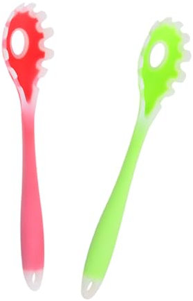 Garneck 2 Piezas Captura De Espagueti Fideos Fetuccini Tenedores De Pasta Para Servir Cuchara Colador De Espaguetis Cucharón De Fideos Pinzas Para Espagueti Pasta Huevo Gel De Sílice