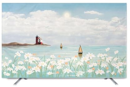 Yoeoefuo Fernseher Schutzhülle 32 - 85 Mehrere Größen TV Schutzhülle Staubdichte TV Abdeckung Dekorativ Universal Displayschutzfolie Monitorabdeckung(Stil 4,75IN)