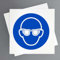 Cartel Uso Obligatorio Gafas Pack 2ud de 19x19 cm Señal Obligacion Uso de EPIS y Seguridad Industrial (Uso Obligatorio Gafas)
