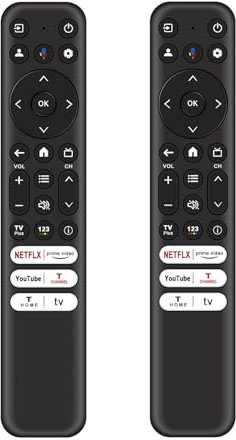 2 Pcs RC813 Replace Remote Compatible with TCL Google TV, Replacement for TCL QM8/QM7/S5/S4/S3/Q7/Q6/Q5 4K UHD HDR LED QLED QD-Mini LED Smart TVs