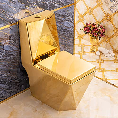 Toilette, Toiletten für Badezimmer, goldene Keramik-Toilette, Super Dual Flush Toilette, kompakt