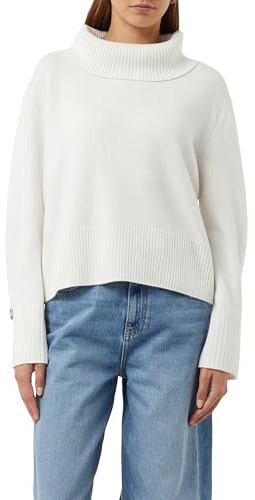 Comma Wollmixpullover mit Falten- und Knopfdetail am Ärmel