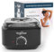 VEGISHINE Pot de cire professionnel avec pot amovible en aluminium de 600 ml, chauffe-cire réglable à température pour épilation (noir)