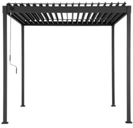 MIRADOR Pergola 80 Solid 3x2 m Stahl Anthrazit verstellbares Lamellendach Garten Terasse Pergola Winterfest Stabil Pavillion
