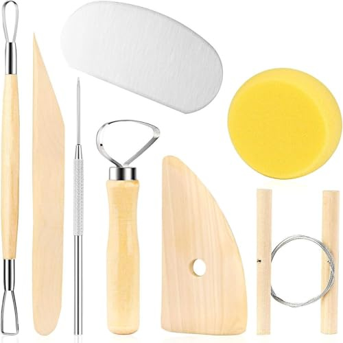 LINPHCEY 8-Piece Clay Sculpting Tools Set Perfect for Polymer Air Dry Modeling Clay Beginners & Professionals Ideal for DIY Pottery & Ceramics Tools for Clay Sculpey Sculpting & Crafting