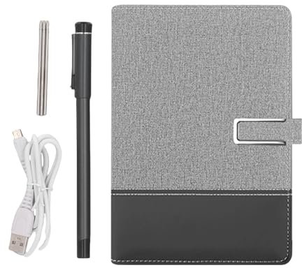 FAUOSWUK Digital Smart Pen e Notebook, Smart Pen Notebook Set Nota Presa Tablet BT 5.0 con e OCR Riconoscimento del Testo Penna Digitale per Adulti Learning Work Drawing (Patchwork nero grigio)