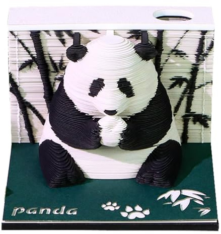 Zuasdvnk Zeitmesserkalender, 3D-2026, Panda-Papierkunst-Kalender 2026, Abreißbarer Schreibtisch, Gewohnheitstracker für Erwachsene, Arbeit, Zuhause, Bücherregal, Schlafzimmer, Wohnzimmer, Lehrer