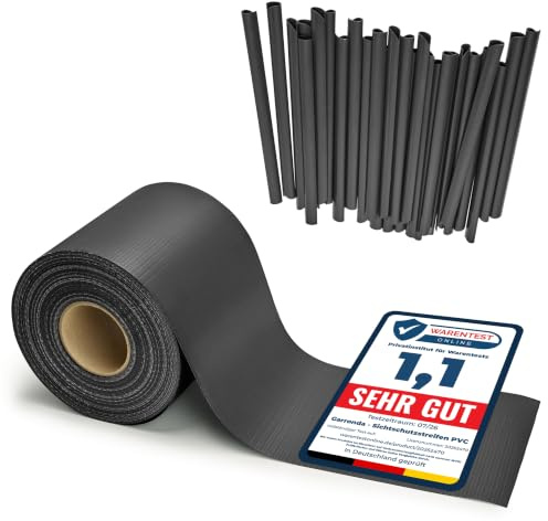 Garronda Brise Vue Jardin Balcon PVC 19 cm Rouleau 70 m 450 g/m² GD-0173 | Bandes Occultantes pour Clôture Extérieure, avec 50 Clips, Compatible Panneaux Double Fil et Garde-Corps, Anthracite RAL7016