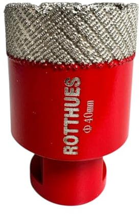 Matrix Diamant-Bohrkrone Hohlbohrer Ø40 mm M14 Segmenthöhe 15 mm für Fliesen Porzellan Keramik Marmor Granit