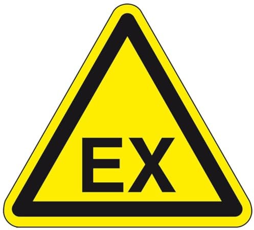 KSIGN Warnschild Warnung vor explosionsfähiger Atmosphäre, Aluminium, SL 300mm, ASR A1.3, DIN 4844 D-W021
