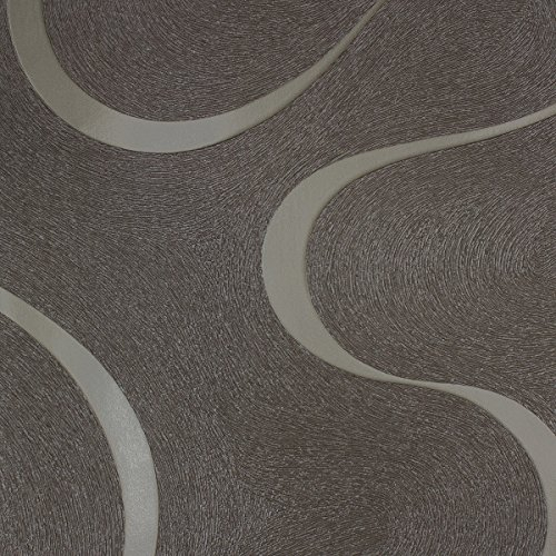 marburg Tapete Schwarz Silber Gestreift Glitzer Linien Geschwungen Edel- Ideal für Wohnzimmer Colani Visions Made in Germany 10,05m X 0,70m 53335