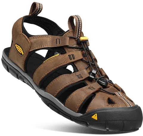 KEEN Uomo CLEARWATER CNX LEATHER TERRE SOMBRE/NOIR Sandale 44
