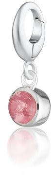 Lily Charmed - Sterling Silber rosa Turmalin Oktober Geburtsstein Charm, Metall, Turmalin