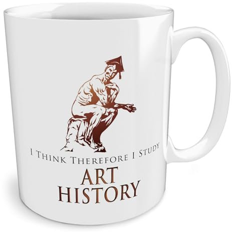 Black Raven Design - I Think Therefore I Study Art History, Ceramic Mug, 11fl oz