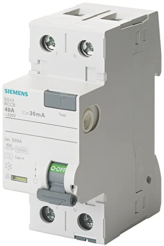 Siemens sentron - Interruptor diferencial tipo-f 40a 1+neutro 30ma 230v 2 módulos