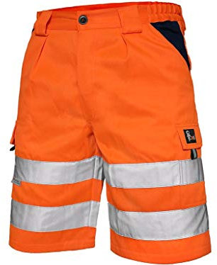 CXS Arbeitsshorts Norwich high Visible, Warnschutz Shorts Visible, Kurze Arbeitshose in Signalfarbe, Kurze Warnschutzhose mit Reflektionsstreifen, Orange, 60