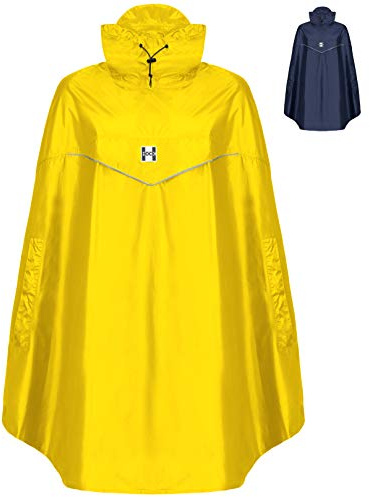 HOCK Fahrrad Regenponcho 'Rain Light' mit Kapuze und seitlicher Armöffnung - Extra Leichtes Regencape für Damen & Herren - 100,0% Wasserdichter Fahrradponcho inkl. Sturmband