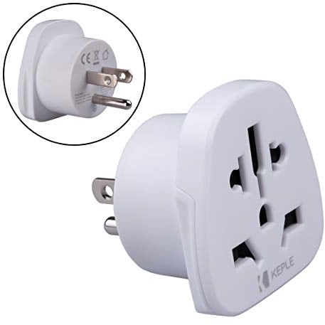 US USA, Japan Japanese Adapter Travel Type B Plug to UK, AUS Australia, EU Europe European, China, Asia, Thailand, Ireland to American Adaptor Universal Worldwide Socket International 3 Pin Prong
