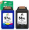 COLORETTO 56 57 für HP 56 57 für PSC 1210 1215 1315 1350 2105 2110 2175 2210 Officejet 4212 4215 4255 5150 5550 PhotoSmart 7260 7960 Wiederaufbereitete Patronen (1 Schwarz,1 Farbe)