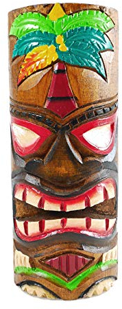 Coco Papaya Totem Tiki 25cm en Bois Motif Palmier