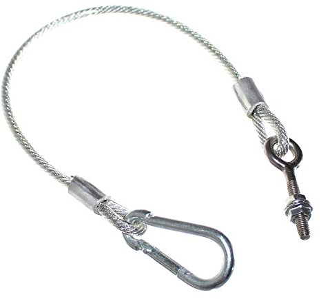 1 Fangseil für Bordwand Pritsche Heckklappe Pickup Anhänger Seil Stahlseil mit Karabiner Neu Old-Harvest