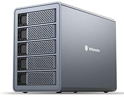 Yottamaster 10Gbps 5 Baies Boîtier Disque Dur, Daisy Chains Externe Type-C pour 2.5/3.5 HDD/SSD Soutien 5x18TB- Expansion vers 2 Périphériques USB pour Une Capacité allant jusqu'à 270TB