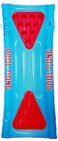 Henbrandt Table gonflable de bière-pong - 166 cm x 77 cm - Jeu flottant pour fête d'anniversaire, enterrement de vie de jeune fille, enterrement de vie de jeune fille, amusement d'été, radeau aérien