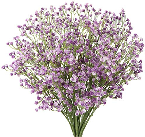 12 Stücke Künstliches Schleierkraut Kunstblumen Gypsophila Blumenstrauß Dekorative Künstliches Blumen für Zuhause Hochzeit Party Dekor Blumenstrauß