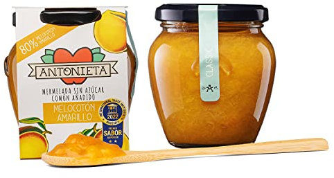 Mermelada de Melocotón Amarillo - Mermelada Premiada Internacionalmente en Bruselas - Mermelada 100% Fruta de Producción Propia y Hecha a Mano - Sin Azúcares Añadidos - Hecho en España - 230 G