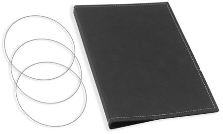 X17, revolutionäres, nachhaltiges A5-Konzept für Notizbuch Personal Organizer und Terminplaner/Hülle für 2 Hefte! Vegan, Deutsches Zellulose-Material, schwarz-grau, Made in Germany