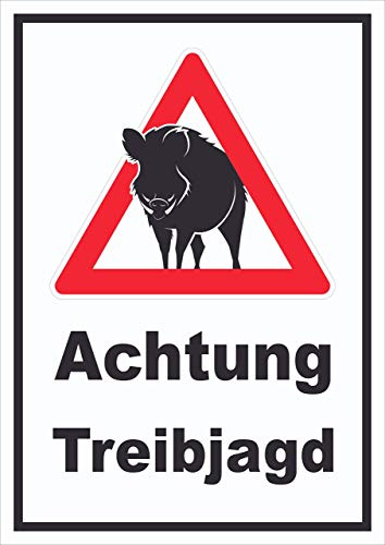 HB-Druck Achtung Treibjagd Schild A6 (105x148mm)