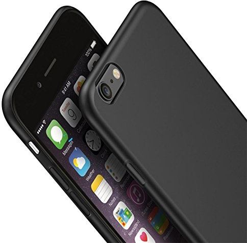 Verco Kompatibel mit iPhone 6 Plus Hülle und iPhone 6S Plus Hülle, Matte Rückschale Schutzhülle für iPhone 6 Plus/6S Plus Case Silikon Handyhülle - Schwarz
