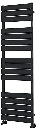 Milano Lustro Black Flat Panel Heated Towel Rail - 1500mm x 450mm