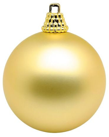 Deco Woerner Matte, goldene Weihnachtskugeln aus Plastik, 15 cm Ø - 3 Stück