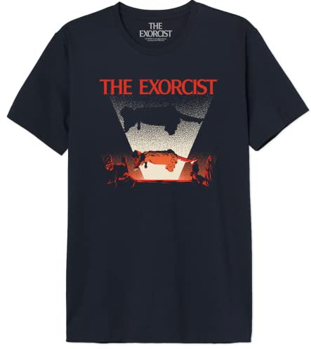 The Exorcist Herren Uxexormts001 T-Shirt, Marineblau, S