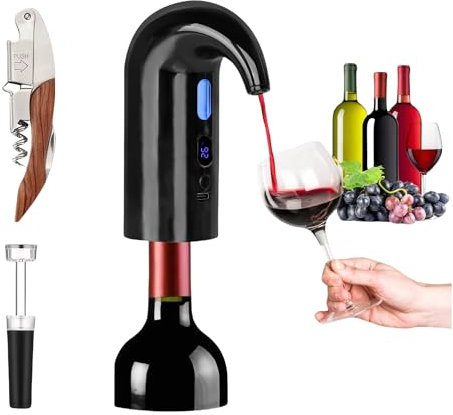 Electric Wine Aerator, Wine Decanter Pump Dispenser Gifts Set, Automatic Wine Aerator Pourer Spout. Wine Dispenser Pump, Wine Gift Set for Wine Lovers.…