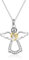 WOVEE Schutzengel Kette Sterling Silber 925 Engel Taufgeschenke für Mädchen Kinder Kommunion Konfirmation Taufe Geschenke zum Schulanfang