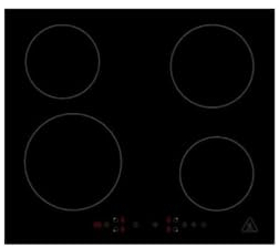 Respekta Rahmenloses Induktionskochfeld autark / Einbaukochfeld induktiv mit 4 Platten / 9 Leistungsstufen / Touch Control / Timer / Kindersicherung / 60 cm / in schwarz / KM4295i-28