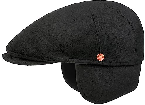 Mayser Sidney Plus Flatcap Kaschmir Made in EU Herren Winter schwarz 58 cm