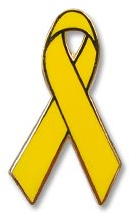 Schleife gelb Pin Solidarität