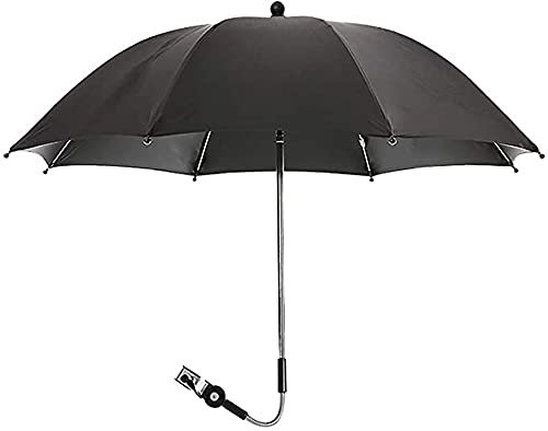 TIIFFY Sombrilla Parasol Universal para Cochecitos De Bebé Y Sillas Se Paseo (Color : Black, Size : 75cm)