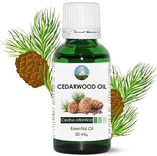 NPOW Natural Cedarwood Essential Oil for Hair Growth - Essential Oils for Diffusers for Home, Cedar Wood Oil for Hair, Cedarwood Oils for Moths, Diffusers - 30ml