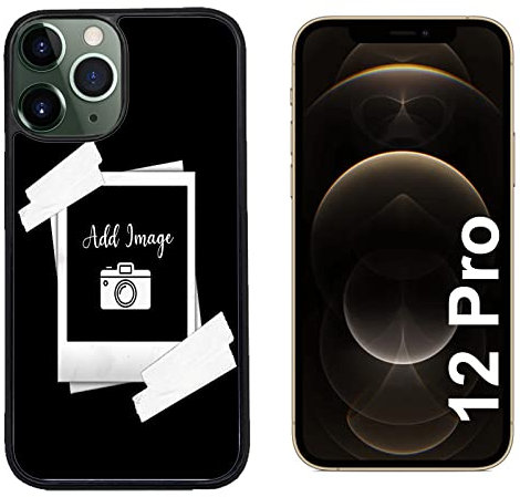 Hulle Schutz kompatibel mit Apple iPhone 12 pro Benutzerdefiniertes Foto Polaroid/Glasrückseite mit Gummi an den Seiten/TPU Anti-Rutsch Anti-Kratz Stoßfest Schützendes Starres Telefon Harter Sc