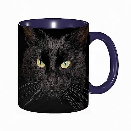 DHAEY Mug porcelaine fine chat noir |Mug humour pour collègue, amis, copains, frères et soeurs |Mug original avec