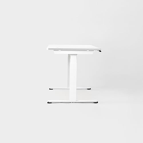 vernal Höhenverstellbarer Schreibtisch, 106 x 60cm Zwei Motoren Schreibtisch höhenverstellbar, höhenverstellbarer Tisch von Stabilität Touchscreen, Weißer Rahmen/Weiße Tischplatte