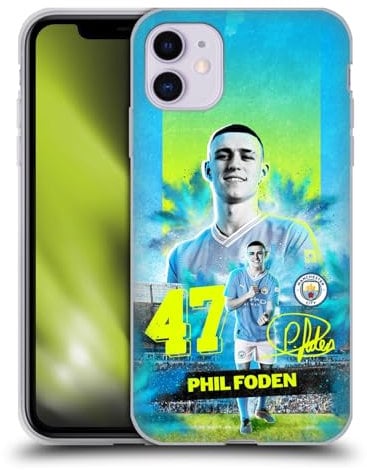 Head Case Designs Officially Licensed Manchester City Man City FC Phil Foden 2023/24 First Team Soft Gel Case Compatible With Apple iPhone 11