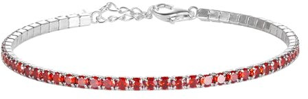 Bracciale Unisex Tennis Rosso in Argento 925 rodiato - Collezione Rainbow Les Folies (19)