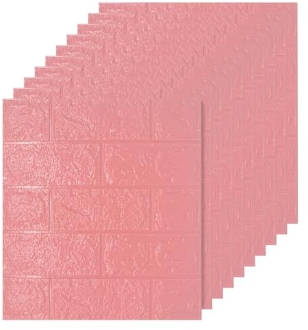 10 Stück 3D Wandpaneele Selbstklebend - Ziegel Steinoptik, Tapete Wasserdicht, Wanddekoration,Wandaufkleber, Wandtapete Schaumstoff für Schlafzimmer, Wohnzimmer