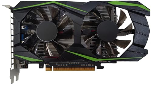 ulafbwur Graphics GTX1050TI Graphic Card Independent Quick Heat Dissipation Multi-Interface 4GB Air Flowing PC Video Cards for Office Video Display, Black